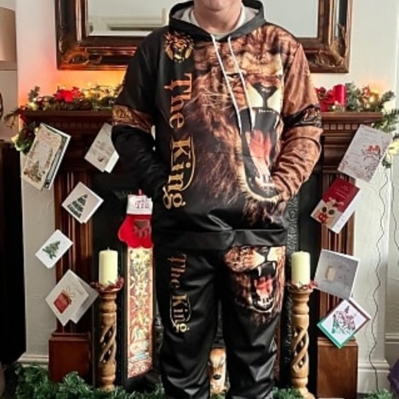 Mens Loin Leo Graphic Track Suit Hoodie Set - Picture 4 of 5